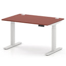 Air 800mm Deep Height Adjustable Desk With Cable Ports - Brick Red
