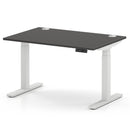 Air 800mm Deep Height Adjustable Desk With Cable Ports - Carbon Grey