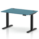 Air 800mm Deep Height Adjustable Desk With Cable Ports - Dark Teal