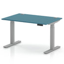 Air 800mm Deep Height Adjustable Desk With Cable Ports - Dark Teal