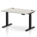 Air 800mm Deep Height Adjustable Desk With Cable Ports - Dove Grey