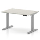 Air 800mm Deep Height Adjustable Desk With Cable Ports - Dove Grey
