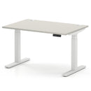 Air 800mm Deep Height Adjustable Desk With Cable Ports - Dove Grey