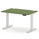 Air 800mm Deep Height Adjustable Desk With Cable Ports - Moss Green