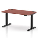 Air 800mm Deep Height Adjustable Desk With Cable Ports - Brick Red