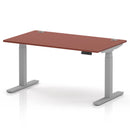 Air 800mm Deep Height Adjustable Desk With Cable Ports - Brick Red