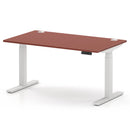 Air 800mm Deep Height Adjustable Desk With Cable Ports - Brick Red