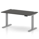 Air 800mm Deep Height Adjustable Desk With Cable Ports - Carbon Grey