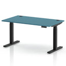 Air 800mm Deep Height Adjustable Desk With Cable Ports - Dark Teal