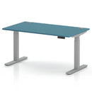 Air 800mm Deep Height Adjustable Desk With Cable Ports - Dark Teal