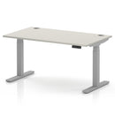 Air 800mm Deep Height Adjustable Desk With Cable Ports - Dove Grey