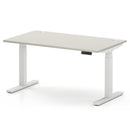 Air 800mm Deep Height Adjustable Desk With Cable Ports - Dove Grey