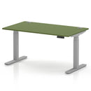 Air 800mm Deep Height Adjustable Desk With Cable Ports - Moss Green