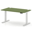 Air 800mm Deep Height Adjustable Desk With Cable Ports - Moss Green