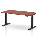 Air 800mm Deep Height Adjustable Desk With Cable Ports - Brick Red
