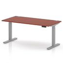 Air 800mm Deep Height Adjustable Desk With Cable Ports - Brick Red
