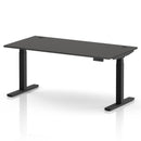 Air 800mm Deep Height Adjustable Desk With Cable Ports - Carbon Grey