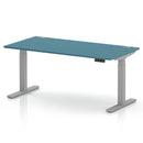 Air 800mm Deep Height Adjustable Desk With Cable Ports - Dark Teal