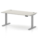 Air 800mm Deep Height Adjustable Desk With Cable Ports - Dove Grey