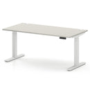 Air 800mm Deep Height Adjustable Desk With Cable Ports - Dove Grey