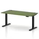 Air 800mm Deep Height Adjustable Desk With Cable Ports - Moss Green