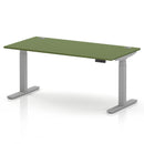 Air 800mm Deep Height Adjustable Desk With Cable Ports - Moss Green