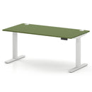 Air 800mm Deep Height Adjustable Desk With Cable Ports - Moss Green