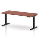 Air 800mm Deep Height Adjustable Desk With Cable Ports - Brick Red