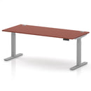 Air 800mm Deep Height Adjustable Desk With Cable Ports - Brick Red