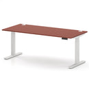 Air 800mm Deep Height Adjustable Desk With Cable Ports - Brick Red