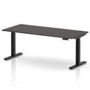 Air 800mm Deep Height Adjustable Desk With Cable Ports - Carbon Grey
