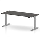 Air 800mm Deep Height Adjustable Desk With Cable Ports - Carbon Grey