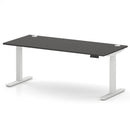 Air 800mm Deep Height Adjustable Desk With Cable Ports - Carbon Grey