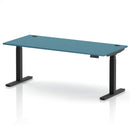 Air 800mm Deep Height Adjustable Desk With Cable Ports - Dark Teal