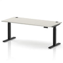 Air 800mm Deep Height Adjustable Desk With Cable Ports - Dove Grey