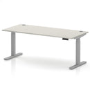 Air 800mm Deep Height Adjustable Desk With Cable Ports - Dove Grey