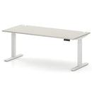 Air 800mm Deep Height Adjustable Desk With Cable Ports - Dove Grey