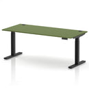 Air 800mm Deep Height Adjustable Desk With Cable Ports - Moss Green