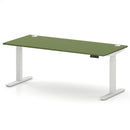 Air 800mm Deep Height Adjustable Desk With Cable Ports - Moss Green