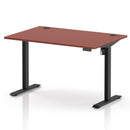 Air Lite Height Adjustable Desk With Cable Ports - Brick Red