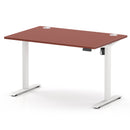Air Lite Height Adjustable Desk With Cable Ports - Brick Red