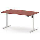 Air Lite Height Adjustable Desk With Cable Ports - Brick Red
