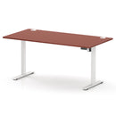 Air Lite Height Adjustable Desk With Cable Ports - Brick Red