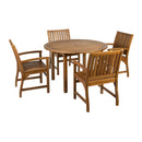 ZAP Hardy round dining set with armchairs, featuring a wooden table and comfortable upholstered armchairs for outdoor or indoor use