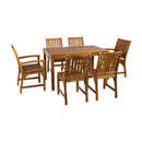 ZAP Hardy rectangular dining table with matching armchairs and side chairs, crafted for outdoor or patio dining.