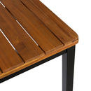 ZAP Hardy complete dining table with bison-colored table base and detailed close-up of the table's height and design features.