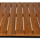 Close-up of ZAP Hardy complete dining table with bison-colored table base and detailed craftsmanship.