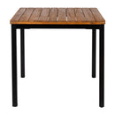 Hardy Complete Dining Table by ZAP with square bison wood tabletop and sturdy table base, ideal for modern dining rooms.