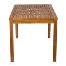ZAP Hardy rectangular dining table with 140x80cm wooden surface, shown from side angle in a modern dining room setting.