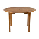 ZAP Hardy round dining table with 110cm diameter, wooden surface, and modern design, shown from side view.